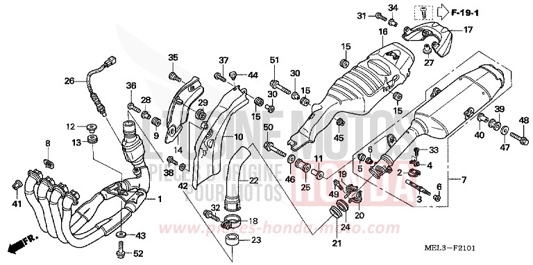 SILENCIEUX D'ECHAPPEMENT (CBR1000RR6/7) de CBR1000RR "Fireblade" GRAPHITE BLACK (NHB01BA) 2006